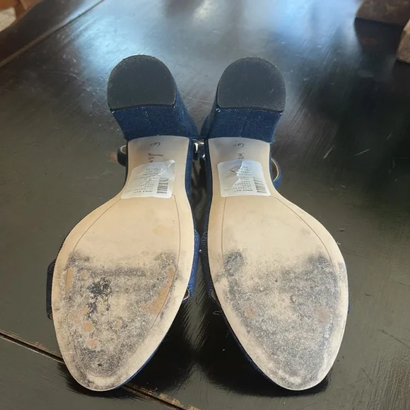 - Sam Edelman denim sandals, 6 1/2 like new - Picture 5 of 6